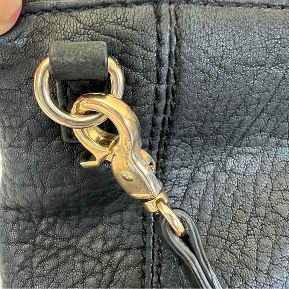 BOTKIER Logan Convertible Wristlet Black Pebbled Leather Shoulder Bag Crossbody - Picture 15 of 16